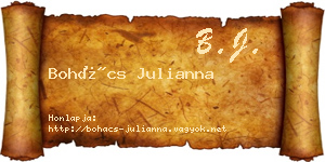 Bohács Julianna névjegykártya